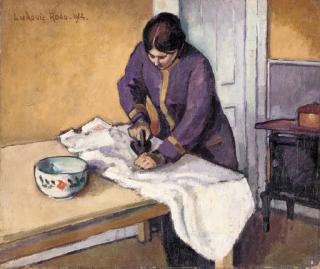 Ludovic Rodo Pissarro - Femme faisant du repassage