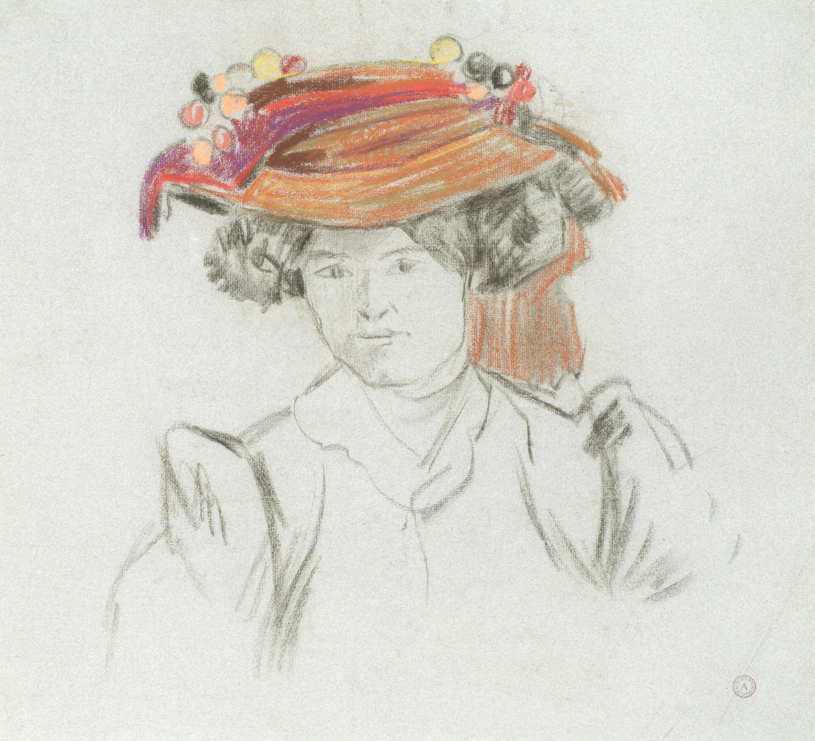 Ludovic Rodo Pissarro - Study of a lady in a hat