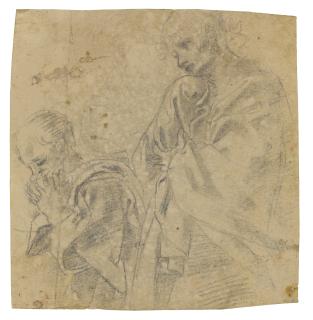 Ludovico Carracci - Recto: Two Separate Studies For The Figure Of St. John In A Lamentation; Verso: Study For The Figure Of The Madonna In An Assumption
