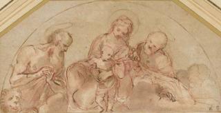 Ludovico Carracci - The Holy Family with Saint Jerome: study for a lunette