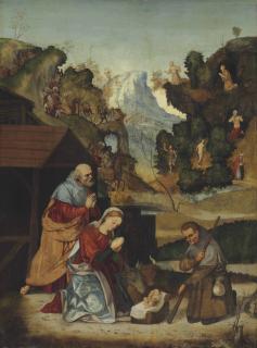 Ludovico Mazzolino - The Nativity, With The Procession Of The Magi