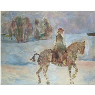 Ludvig Karsten - Norwegian Fru Godseier Langaard Til Hest (Mrs Langaard On Horseback)