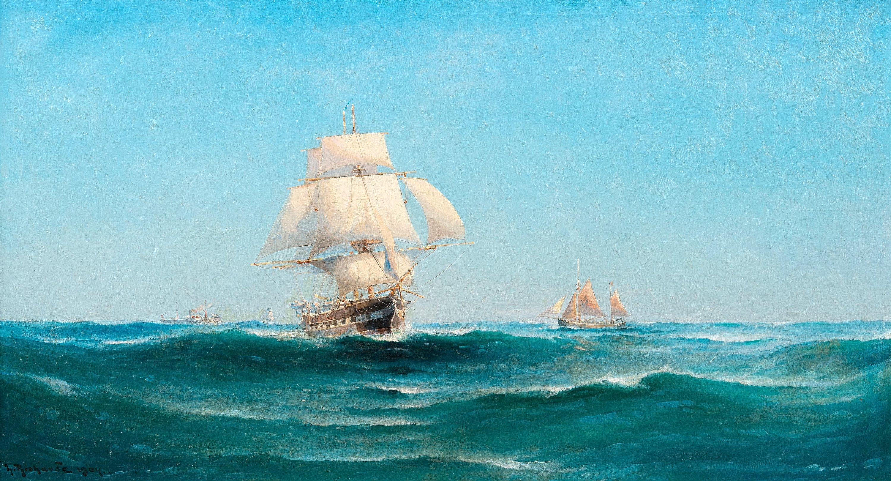 Ludvig Richarde - Ships At Sea.