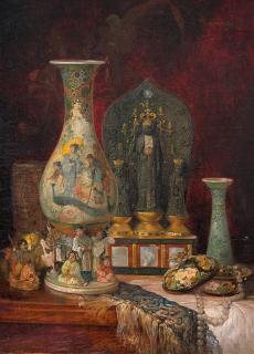 Ludwig Augustin - Still Life With Chinese Objects.
