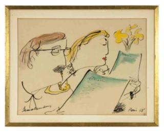 Ludwig Bemelmans - A couple reading menus