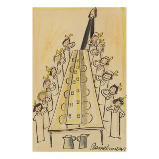 Ludwig Bemelmans - An Illustration For \'Madeline\' (And Brushed Their Teeth)