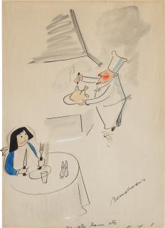 Ludwig Bemelmans - Illustration for \'Madeline and the Bad Hat\' (\