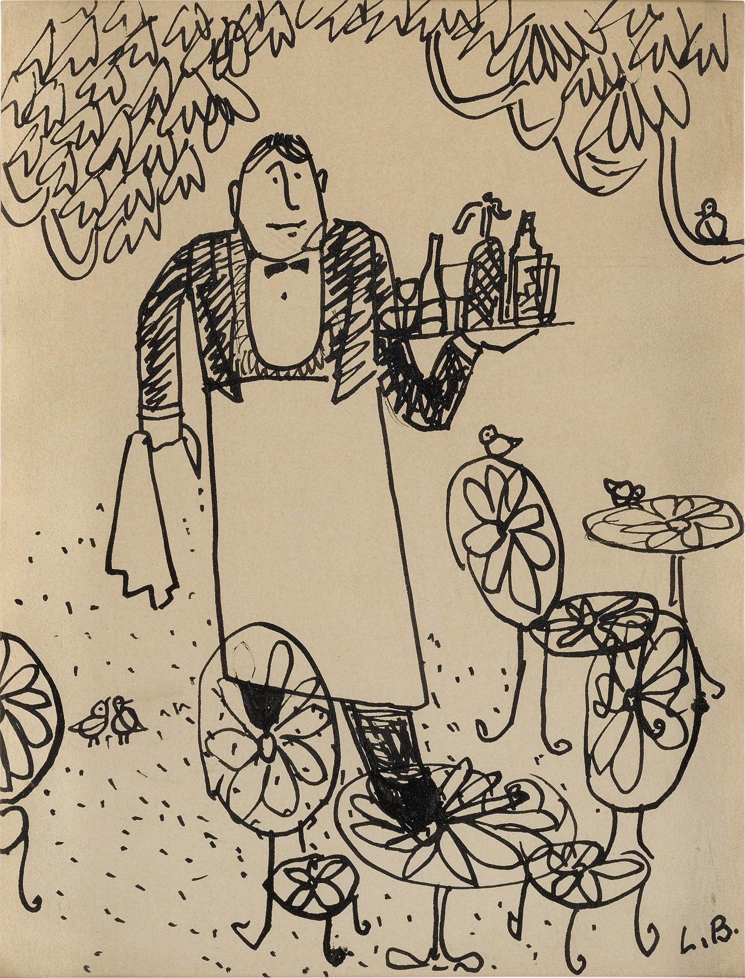 Ludwig Bemelmans - Waiter with Cocktails