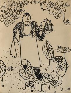 Ludwig Bemelmans - Waiter with Cocktails