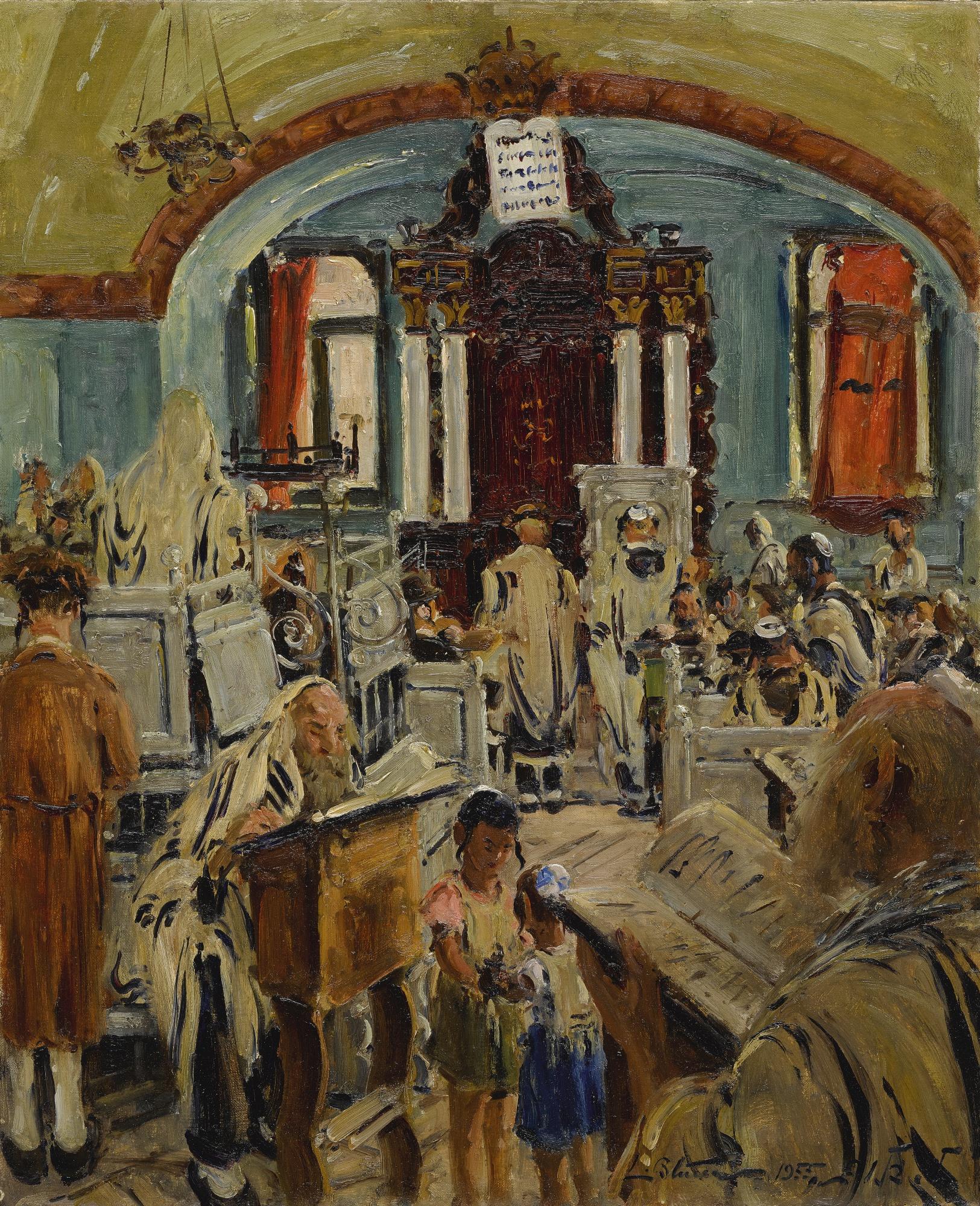 Ludwig Blum - Interior Of A Synagogue