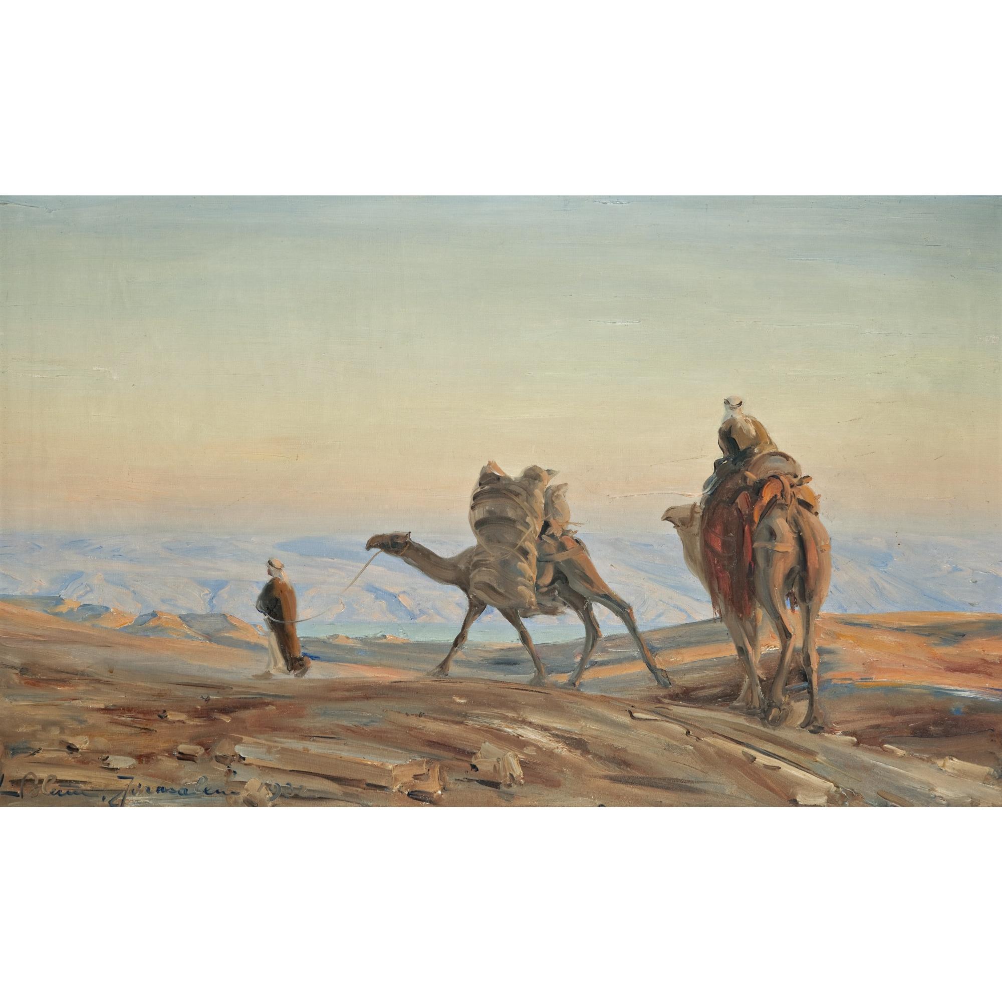 Ludwig Blum - Israeli riders Above The Dead Sea
