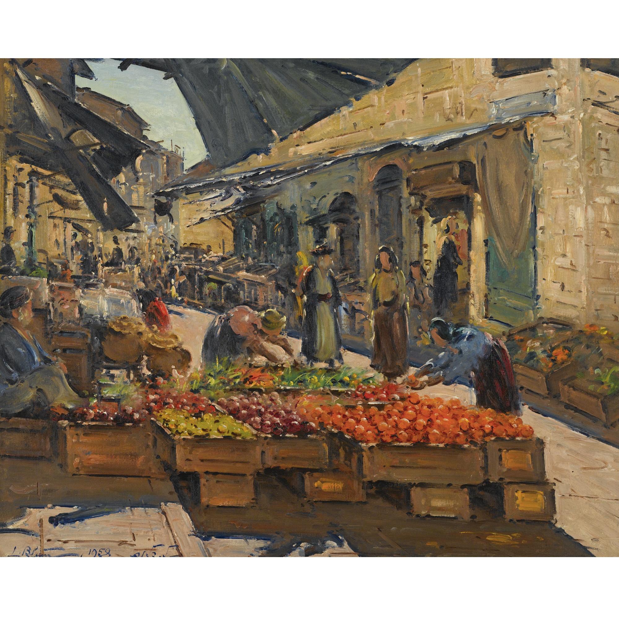 Ludwig Blum - The Market In Mea Shearim