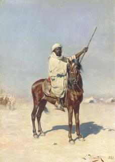Ludwig Deutsch - A Horseman in the Desert