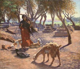 Ludwig Deutsch - La Petite Chevrière de Choubrah, Egypte