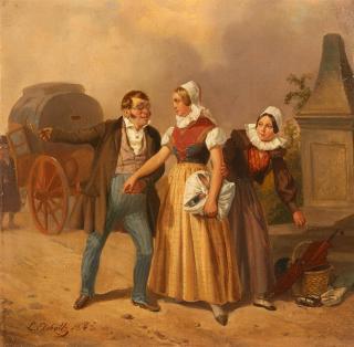 Ludwig Elsholtz - Genreszene auf der Landstraße