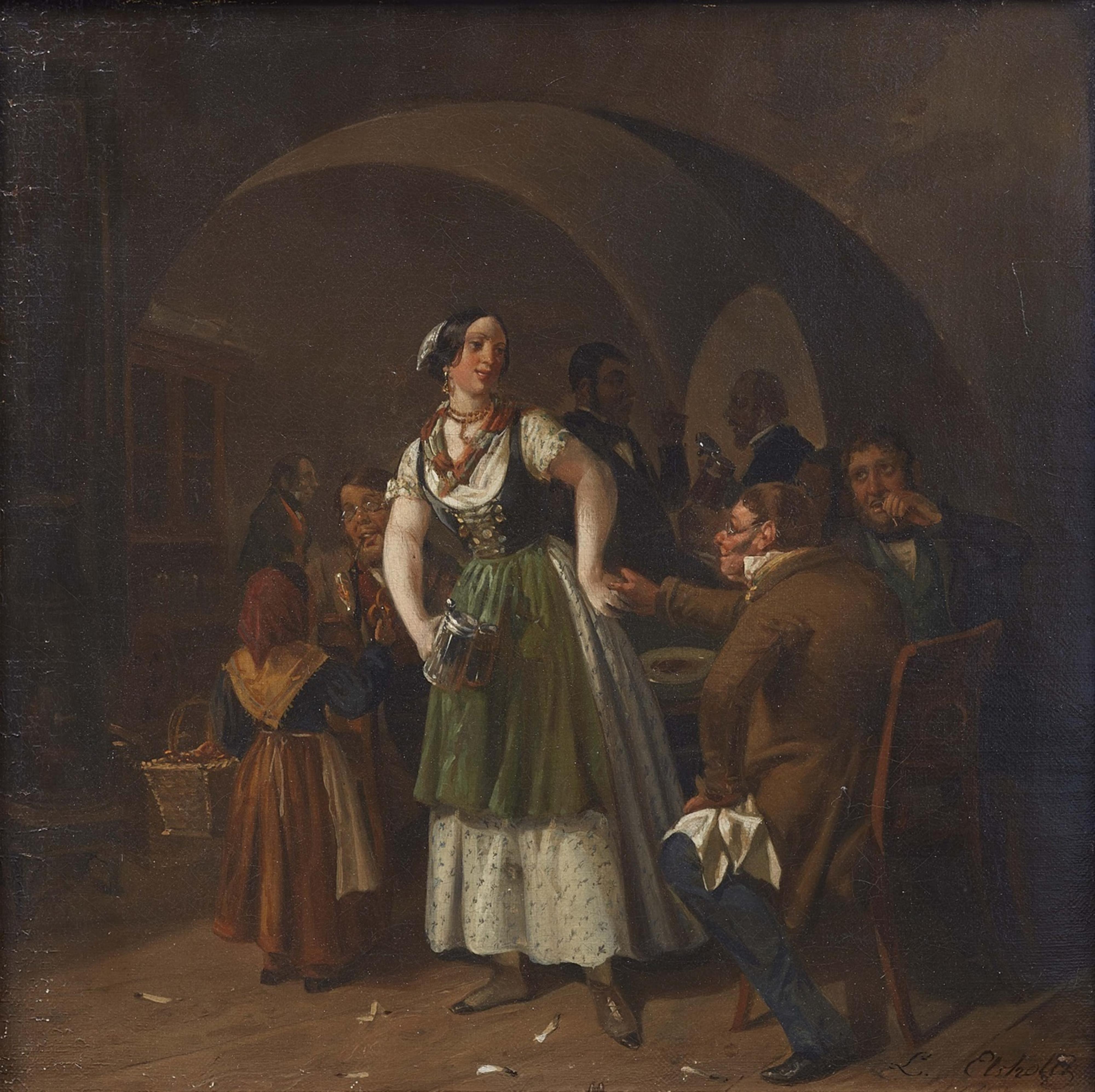 Ludwig Elsholtz - Genreszene in einem Wirtshaus
