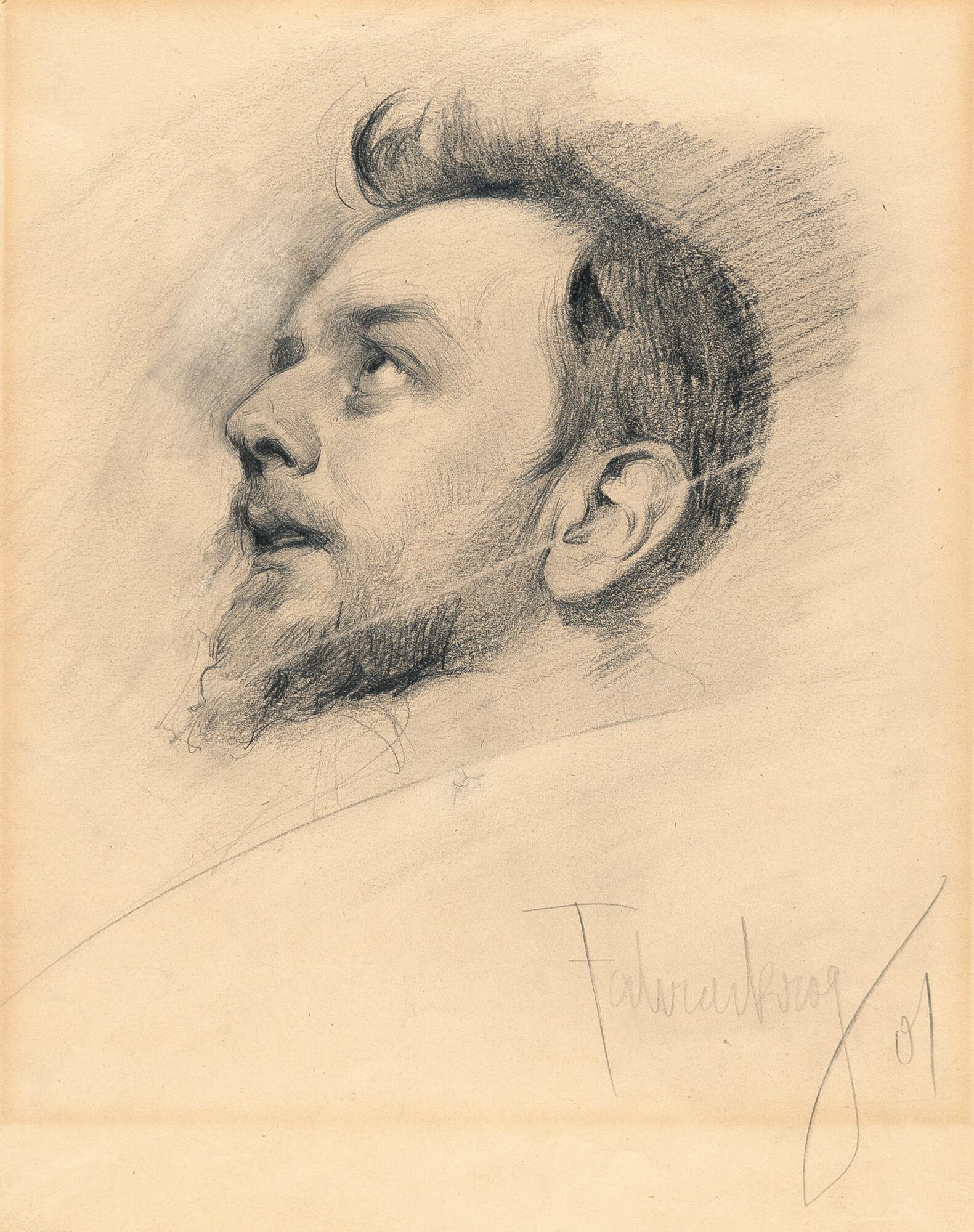 Ludwig Fahrenkrog - Männliches Porträt
