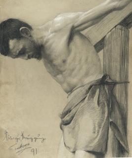 Ludwig Fahrenkrog - Studie zu Christus am Kreuz