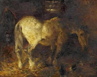 Ludwig Fay - Im Pferdestall