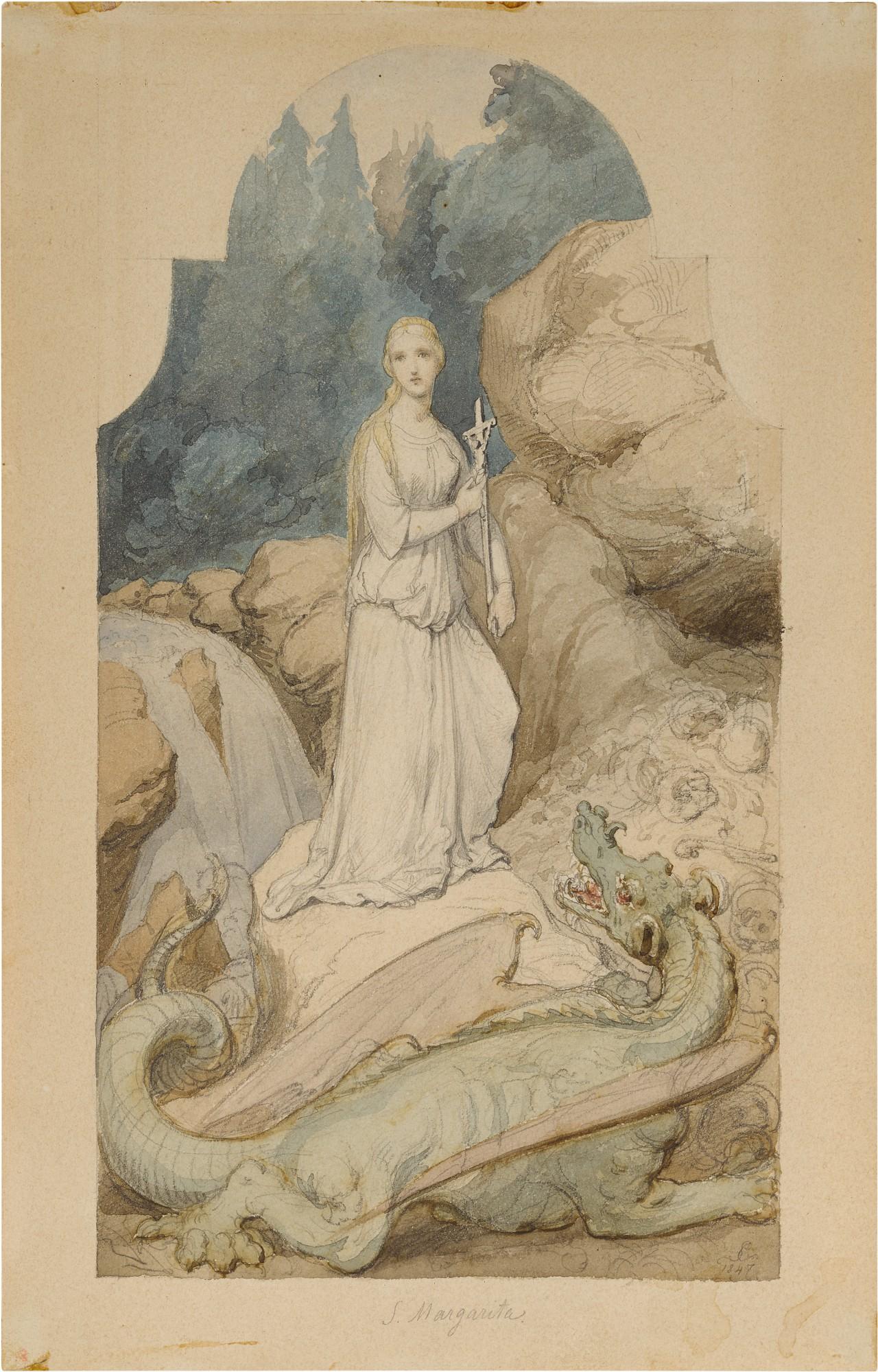 Ludwig Ferdinand Schnorr Von Carolsfeld - St. Margaret and the Dragon