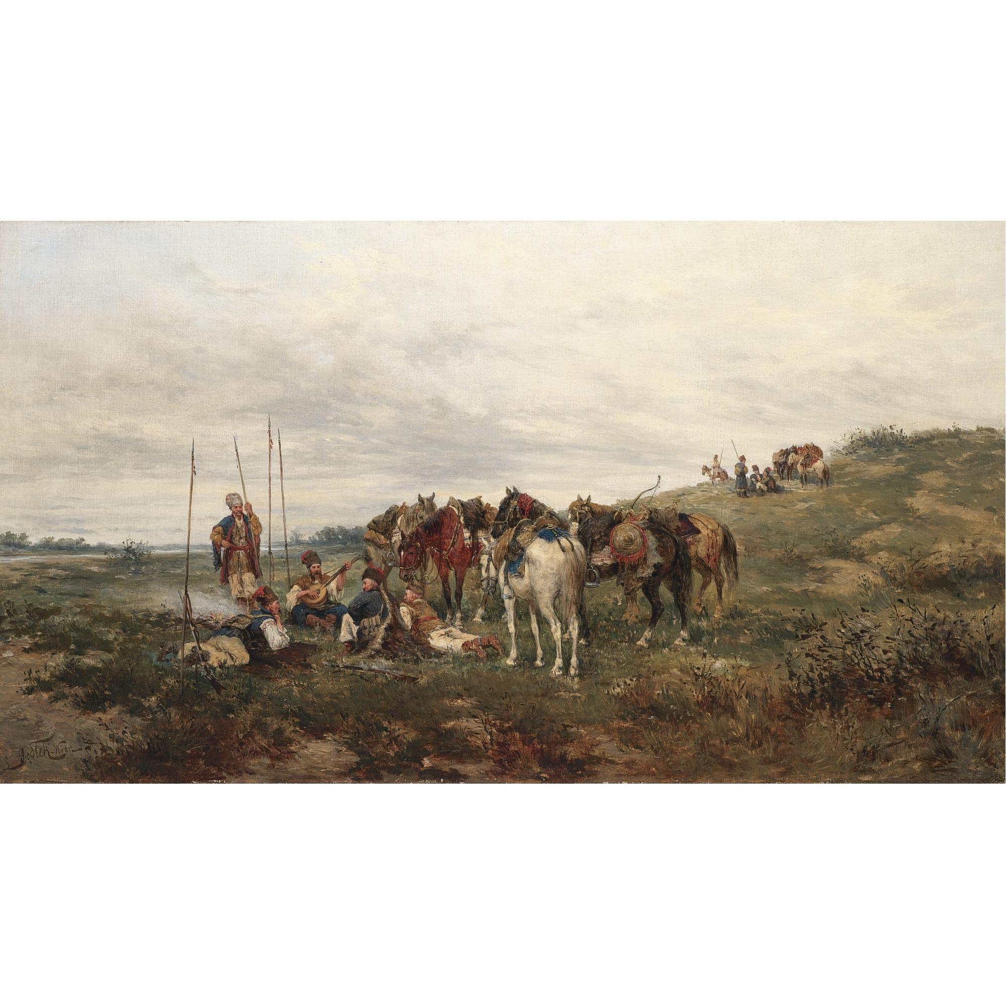 Ludwig Gedlek - Cossack Encampment