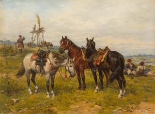 Ludwig Gedlek - Rastende Kosaken.