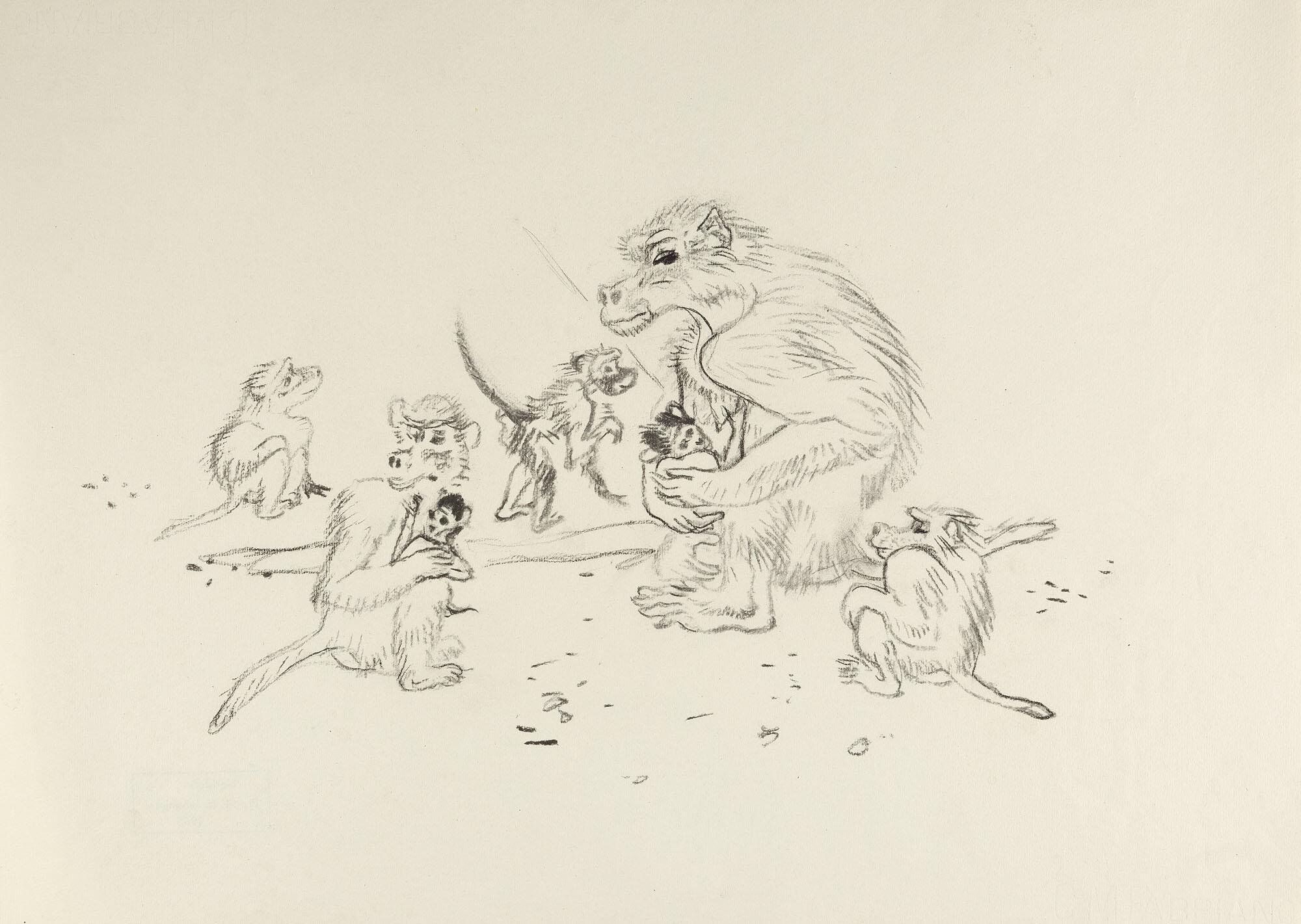 Ludwig Heinrich Jungnickel - Affenfamilie.