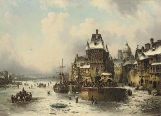 Ludwig Hermann - A winter quay