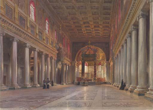 Ludwig Johann Passini - The interior of the Basilica of Santa Maria Maggiore, Rome