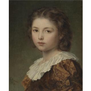Ludwig Knaus - German Portrait Of A Young Girl