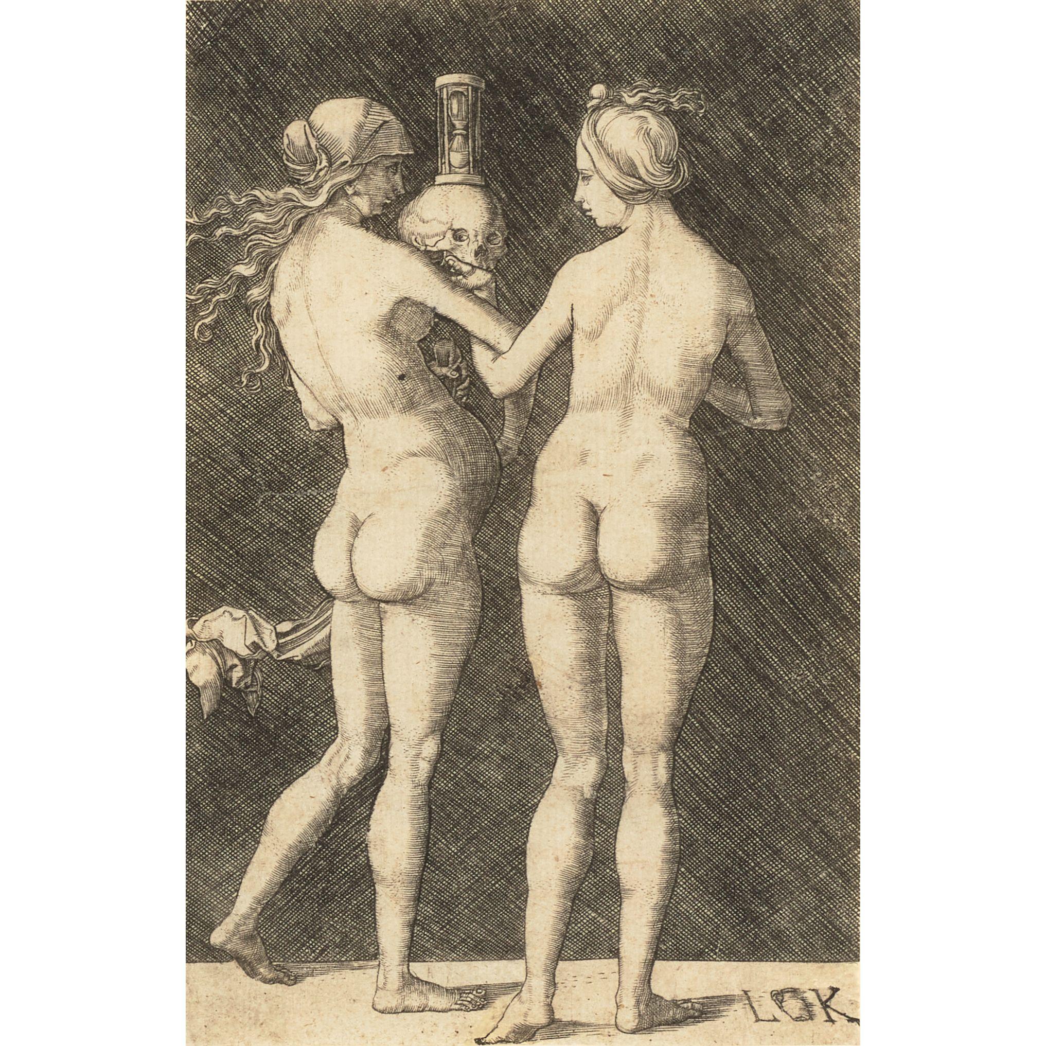 Ludwig Krug - Two Nude Women seen from behind, from Allegory of Aging