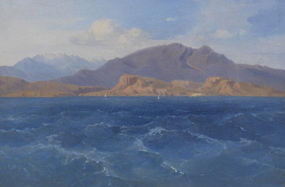 Ludwig Lange - Blick auf den Parnass mit den Ruinen von Krissa