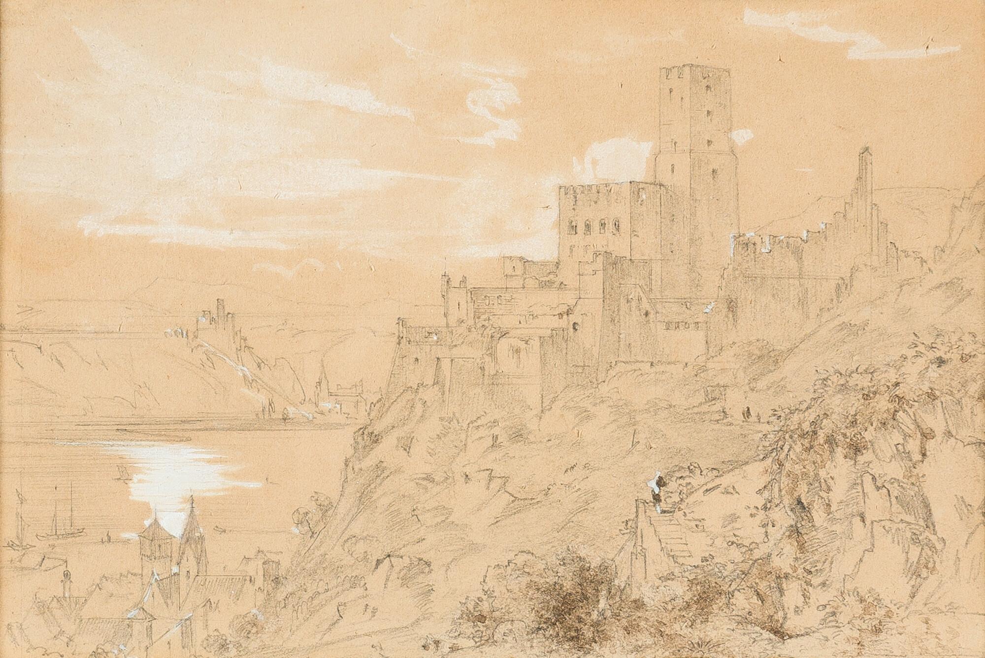 Ludwig Lange - Burg Gutenfels bei Kaub am Rhein.