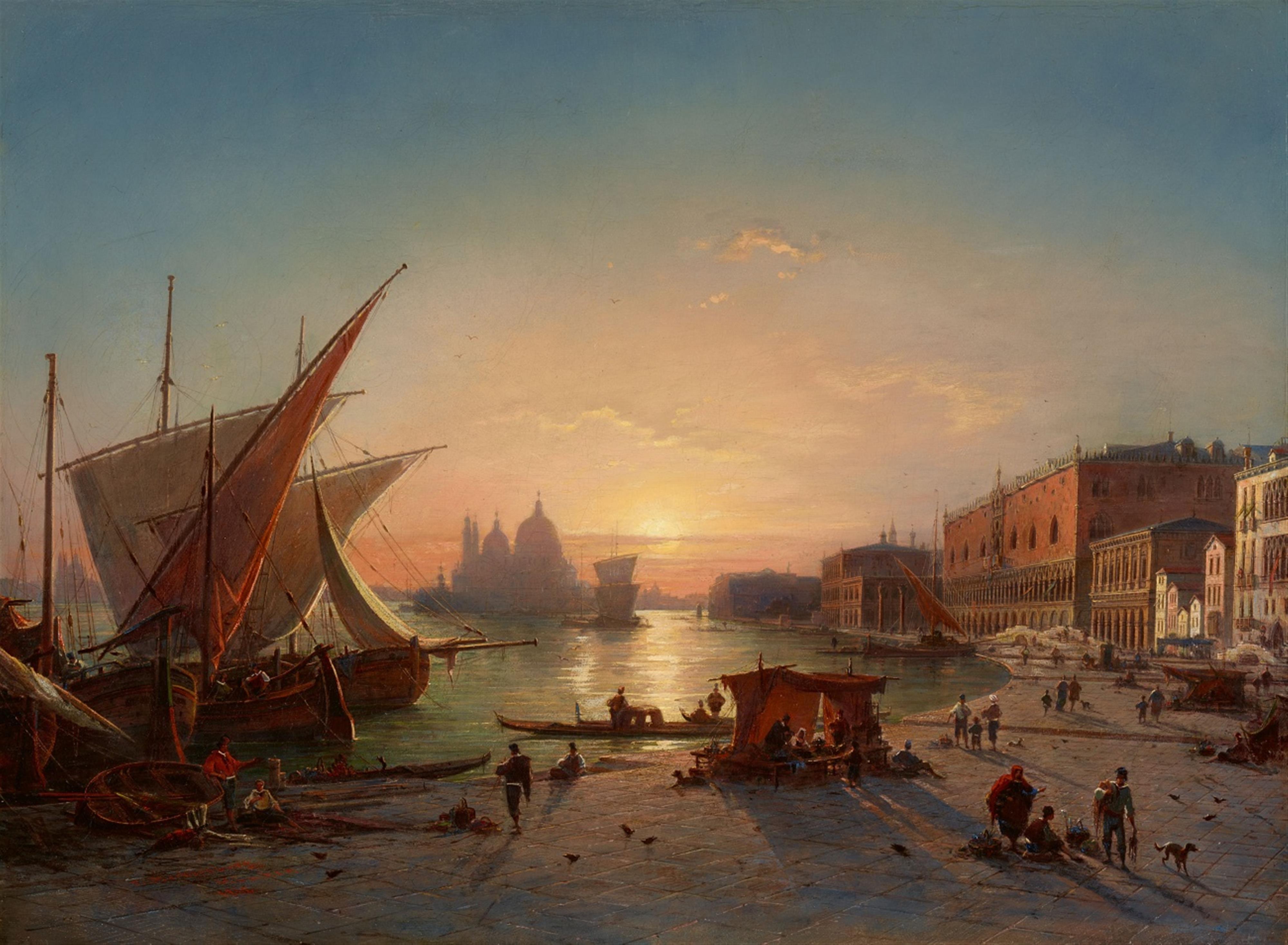 Ludwig Mecklenburg - Ansicht von Venedig mit Blick auf Santa Maria della Salute