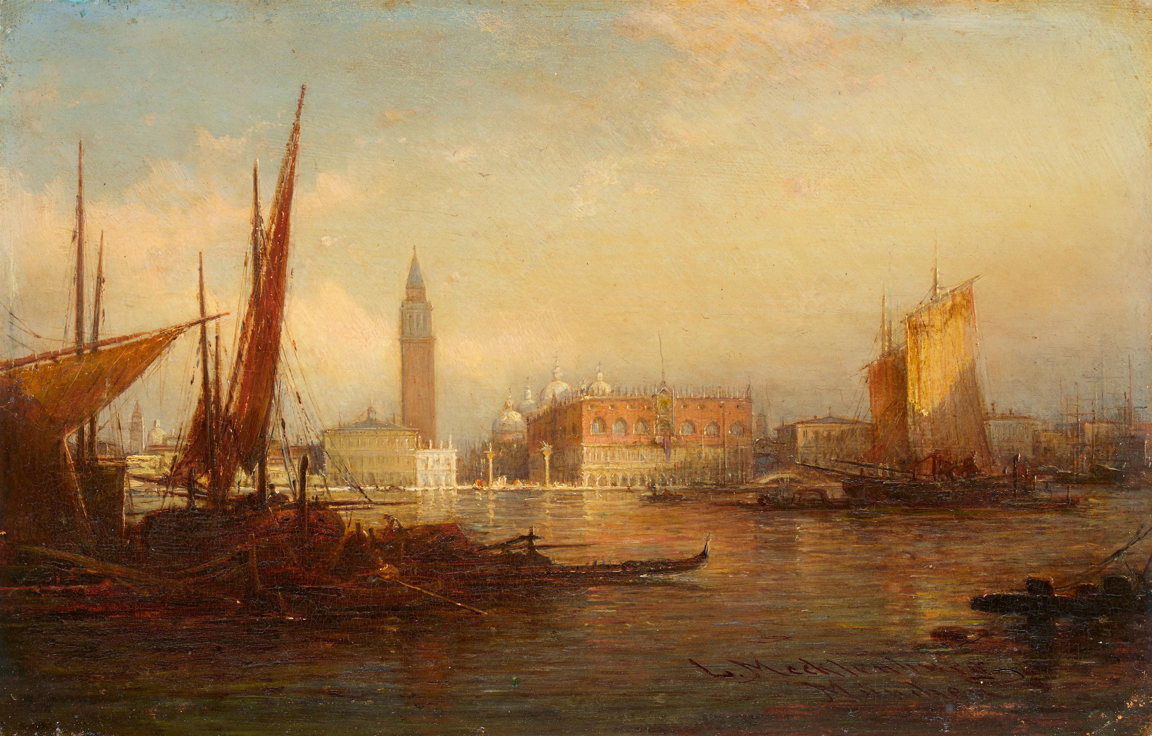 Ludwig Mecklenburg - Blick auf Venedig mit Dogenpalast und Markusturm