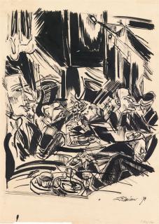Ludwig Meidner - Caféhaus (Caféhausszene)