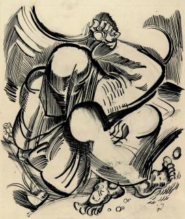 Ludwig Meidner - Hockender Prophet.