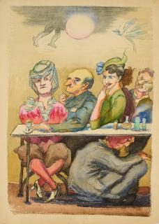 Ludwig Meidner - Im Café.