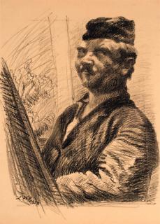 Ludwig Meidner - Selbstbildnis mit Staffelei