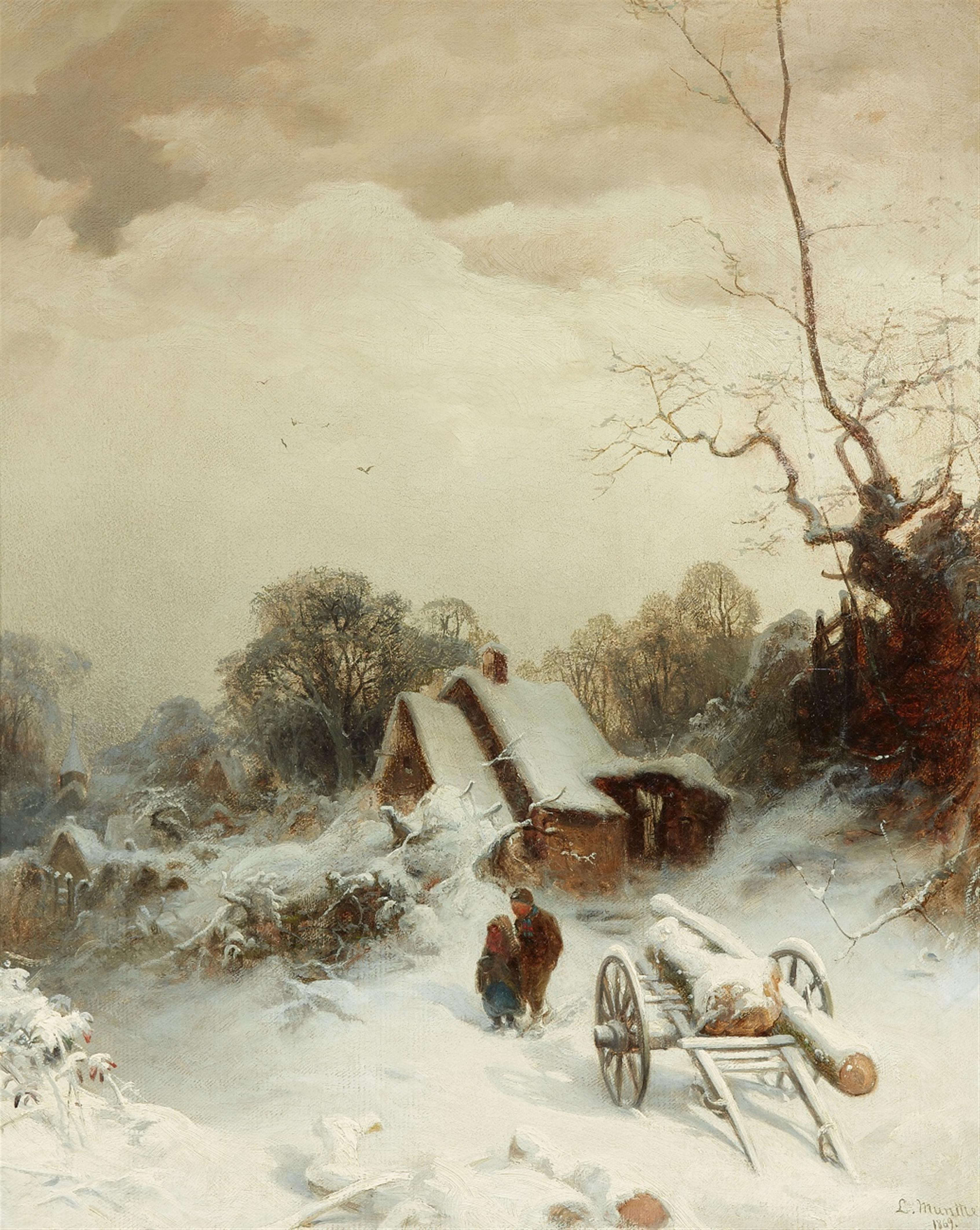 Ludwig Munthe - Dörfliche Winterlandschaft