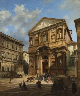 Ludwig Osipovich Premazzi - Veduta della chiesa di San Fedele a Milano