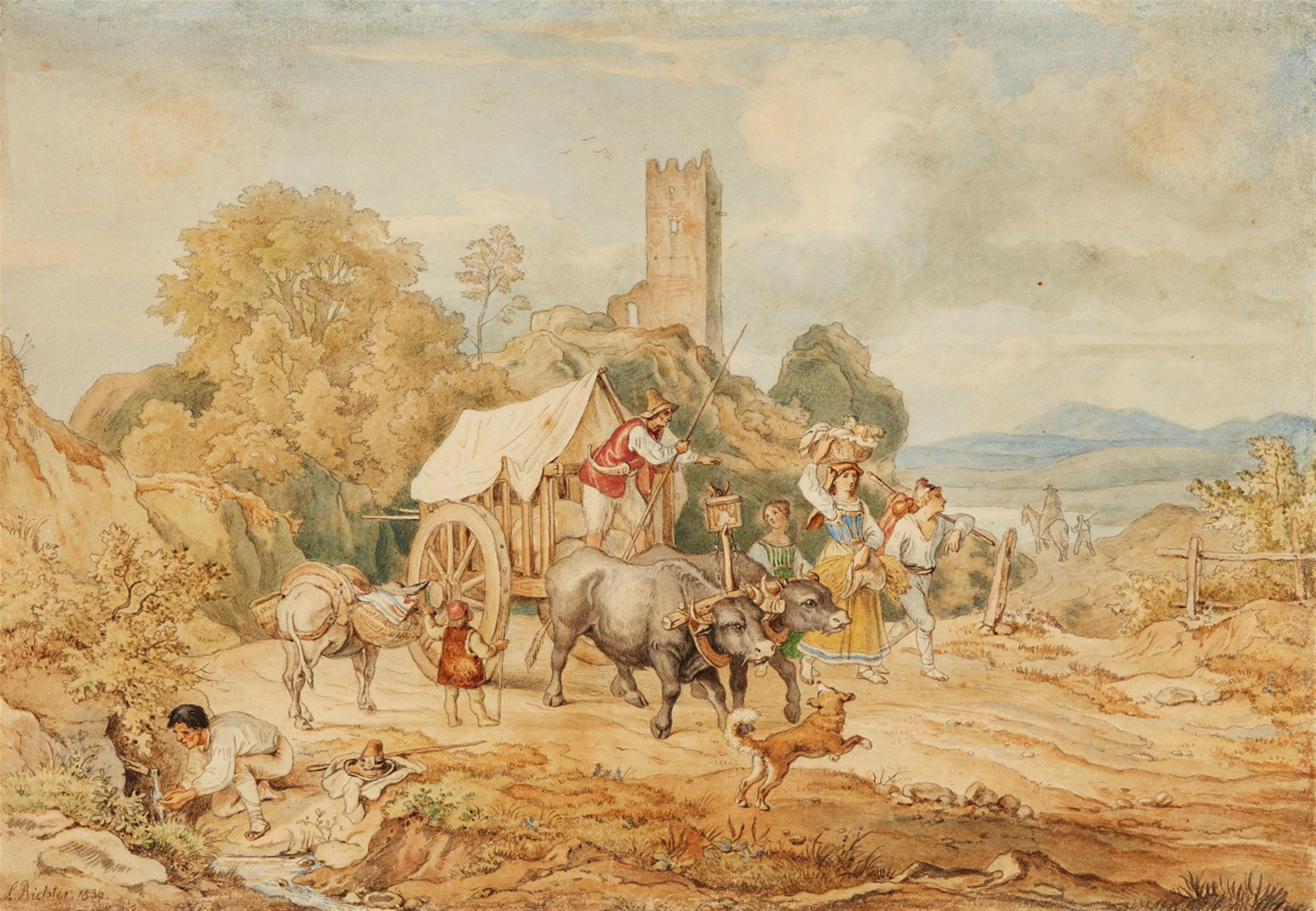 Ludwig Richter - Der Ochsenkarren