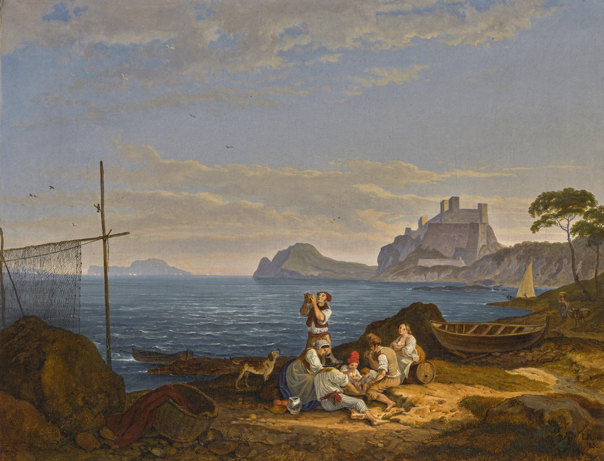Ludwig Richter - German the Bay Of Naples, Capri Beyond