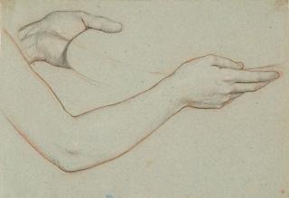 Ludwig Schnorr von Carolsfeld - Hand- und Armstudie mit flacher Schale.