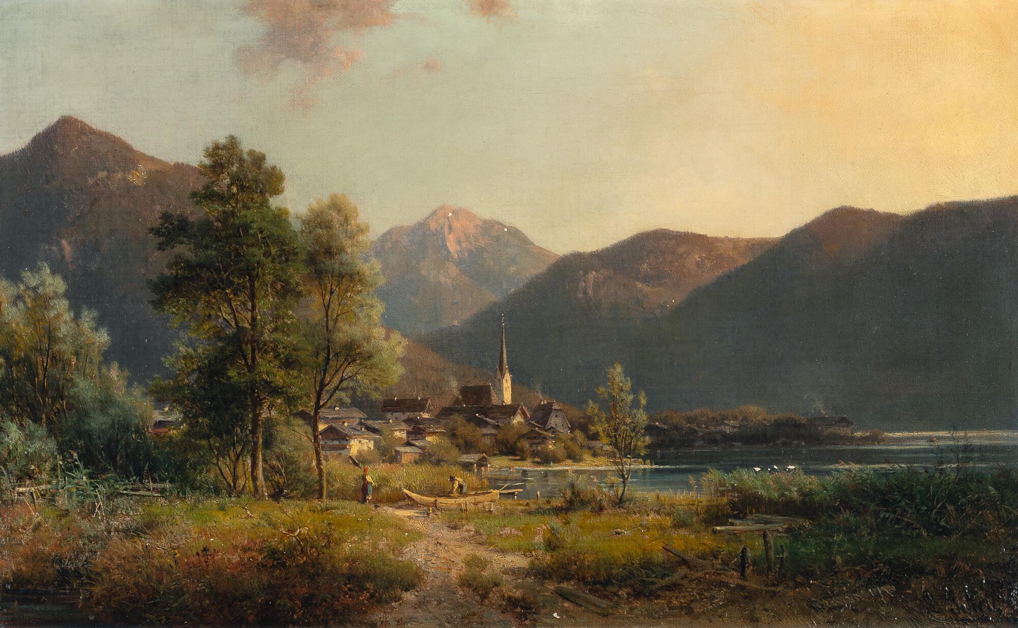 Ludwig Sckell - Blick auf Egern mit St. Laurentius