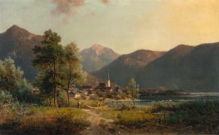 Ludwig Sckell - Blick auf Egern mit St. Laurentius