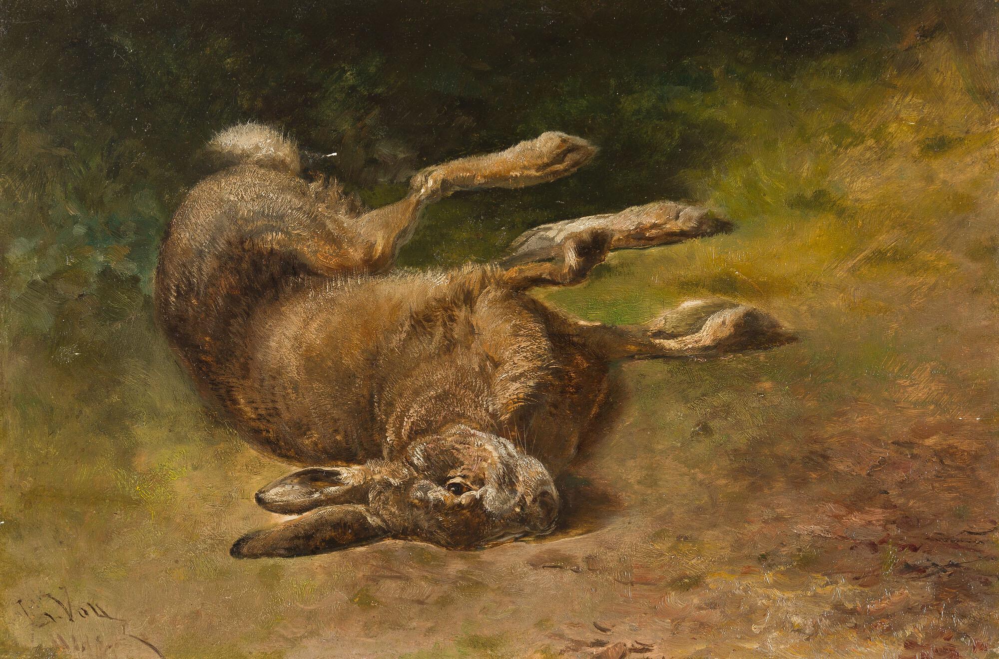 Ludwig Voltz - Ein liegender Hase.