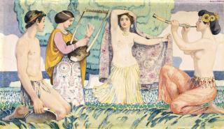 Ludwig Von Hofmann - German arkade (Arcadian Idyll)