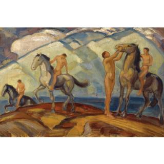Ludwig Von Hofmann - German reiter Am Bergsee (Riders At A Mountain Lake)