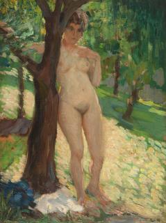 Ludwig von Hofmann - Weiblicher Akt am Baum
